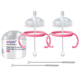 ANPEI straw transition cup nipples in pink for gentle bottle to cup transition