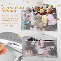 ANROYE wall hanging storage shows plush toys organized in playroom