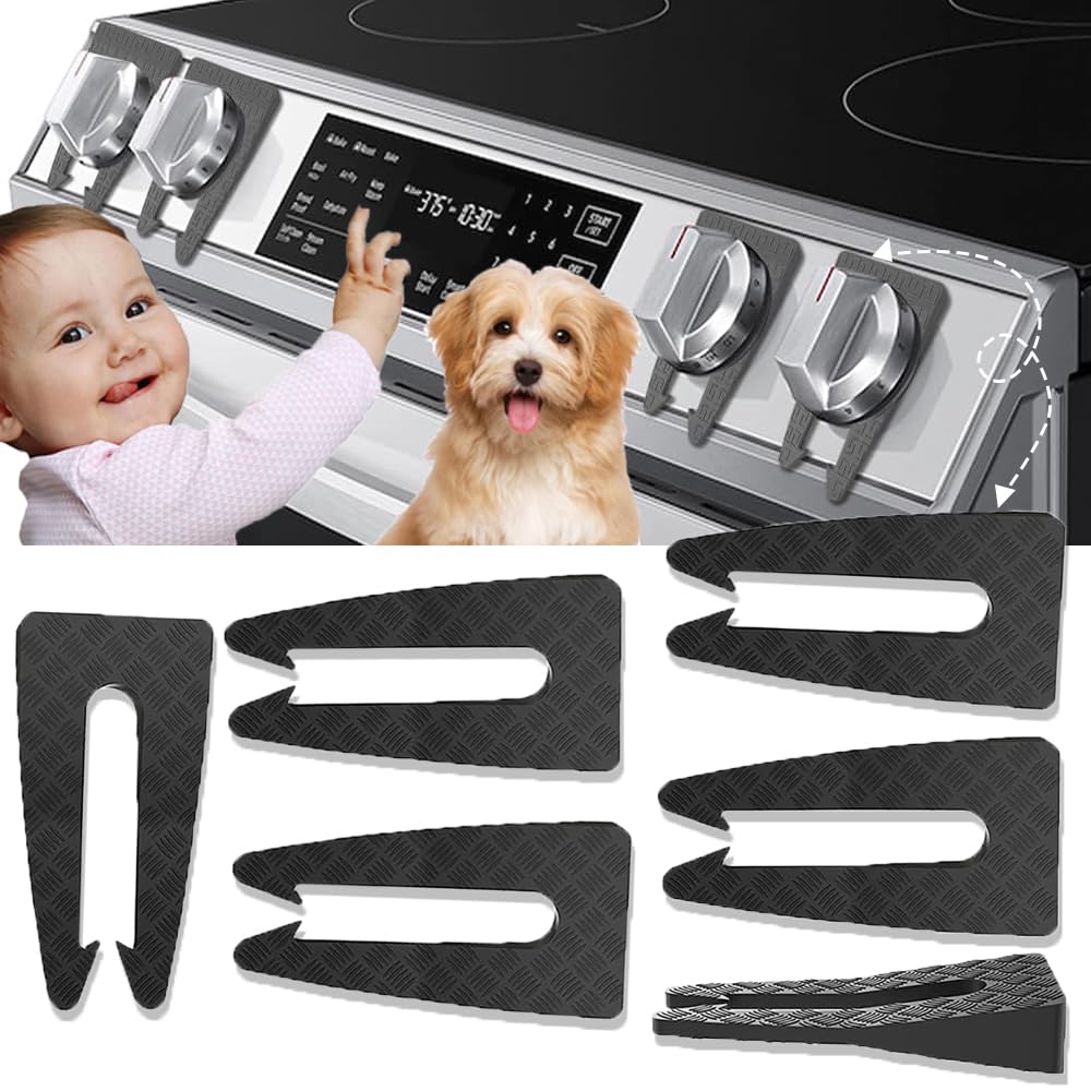 Anserdrm 6-safety-stove-knob-covers prevent knob access by kids.