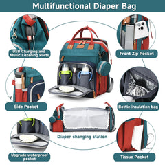 ANWTOTU diaper bag backpack USB port enables on the go charging