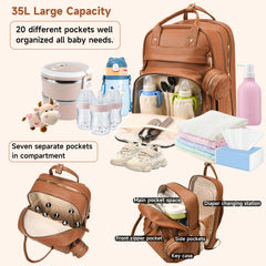 ANWTOTU diaper bag changing station foldable provides quick diaper changes on the go.