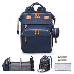 ANWTOTU diaper bag exterior showing sleek blue design for travel-ready organization