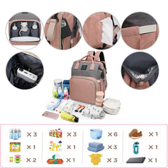 ANWTOTU diaper bag interior with multiple pockets shows organized baby essentials