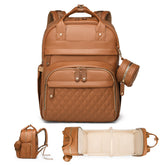 ANWTOTU leather diaper bag backpack brown demonstrates durable everyday reliability for busy parents.