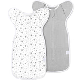 ANYEDDE baby swaddle sleep sack gray stars front view for cozy newborn comfort.