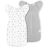 ANYEDDE swaddle sleep sack grey stars front view for cozy sleep support