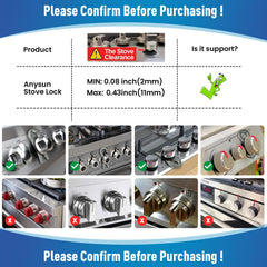 Anysun gas-stove knob lock back view highlights behind-knob design.