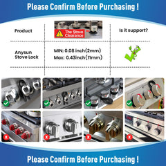 anysun no-drill install stove lock showing tool-free setup