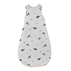 AnZai Merino sleep sack front view with plush lining and organic cotton shell for year-round comfort
