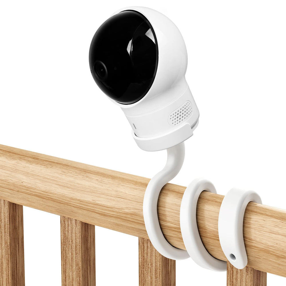Aobelieve baby camera mount attached to a shelf for flexible viewing.