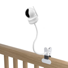 Aobelieve Flexible Camera Clamp Mount assembled, showing versatile mounting for a clear baby view.