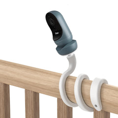 Aobelieve Flexible Twist Mount attached to a shelf for a clearer view of baby.