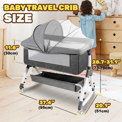AOBOTE Baby Bassinet with mosquito net for breathable sleep and insect protection