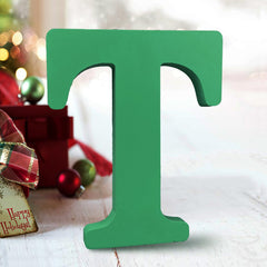 AOCEAN 6-inch green wood letter for wall decor adds rustic charm and personalization.