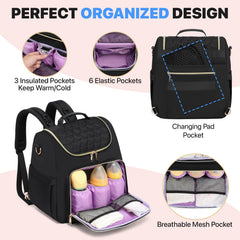 aocrin diaper bag backpack changing pad in use for on-the-go cleanups