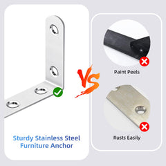 AODIOU anchors support vertical or horizontal installation for flexible furniture security.