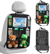 Aoeeki back-seat car organizer tablet pocket for easy tablet access during road trips.