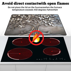 AOHMPT stove cover in minimalist pattern blends decor and protection for glass stoves.