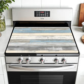 AOHMPT stove top cover in wood grain pattern protects glass stoves and adds rustic style.