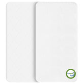 AOHWIDER bassinet mattress top view shows a snug 47x23.6 fit for bedside cribs.