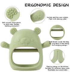 AoiSouk teething toy with nipple-design top for varied biting directions