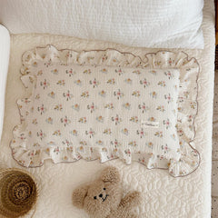 AOJIM Muslin Cotton Kids Pillowcase close-up fabric—soft, skin-friendly