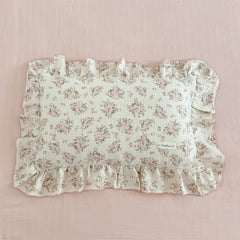 AOJIM pink floral kids pillowcase with ruffles enhances cozy bedtime decor and comfort.