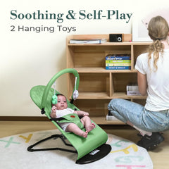 AOOTSMILE Bouncer Seat uses a 3-point harness to keep babies secure during activity.