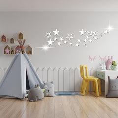 aooyaoo stars acrylic mirror wall stickers laid out in four sizes for versatile DIY decorating