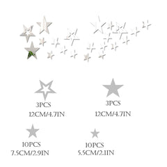 aooyaoo stars acrylic mirror wall stickers on wall demonstrating easy application for baby room