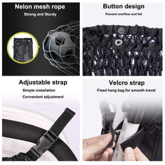 Aphbrada stroller organizer adjustable strap secures to handlebars for secure daily use