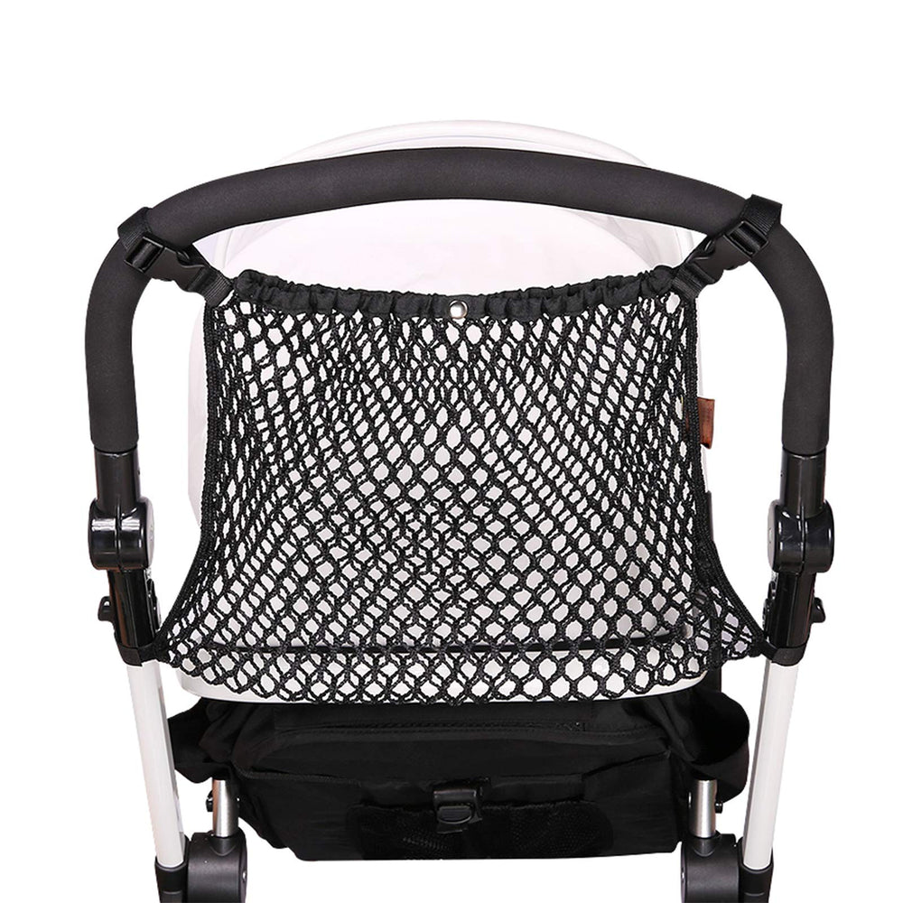 Aphbrada universal stroller organizer mesh bag for quick access snacks and gear