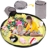 APOBATK toy storage organizer with play mat, closed lid for clutter control in the playroom
