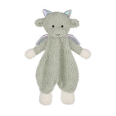 Apricot Lamb Dragon Soft Lovey green closeup emphasizes plush texture for calming baby touch