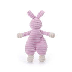 Apricot Lamb corduroy purple bunny lovey soft texture supports tactile development.