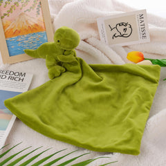 Apricot Lamb Snuggler dino security blanket provides cozy comfort for newborns