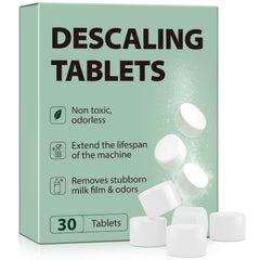 Apsumor descaling tablets box showing compact 30-dose packaging for easy storage.