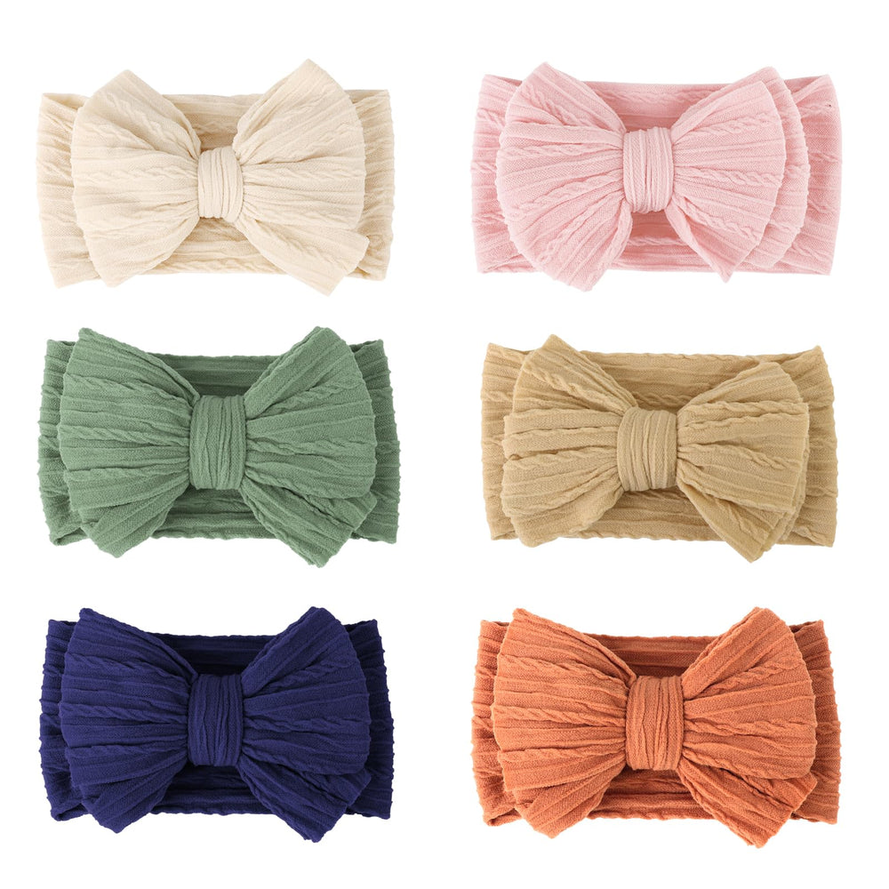 AQOKKA baby bows headband closeup showing the bow design for photos