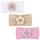 AQOKKA baby flower headband pink front view for vibrant photos