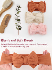 AQOKKA infant headbands nylon-spandex blend offers comfortable stretch for growing babies.