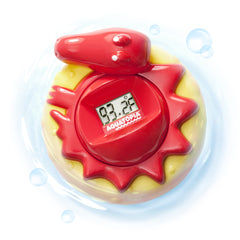 Aquatopia Charlie Crocodile thermometer floats in tub for quick safe bath-temperature checks