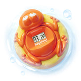 Aquatopia Fergus Frog floating thermometer shows bath temperature for safe baths