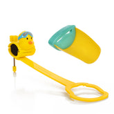 Aqueduck two-handle extender on sink demonstrates easy, independent handwashing for kids.