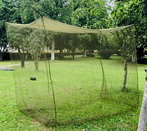 Aquinas Eagle mosquito net fully covers a sleeping bag for camping bug protection
