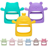AQXYTK baby teether mitten bear grey soothes gums during travel and play