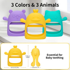 AQXYTK teether mitten cat green eases sore gums with playful grip