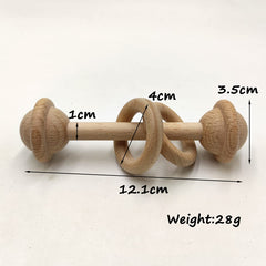 Arakierst Beech Wood Ring Toy double-ring teether shown for soothing teething