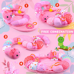 ARANEE seated pillow pink supports safe, comfortable sit-ups for infants