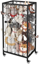 Ardier stuffed animal storage cart with wheels for easy room rearrangement.