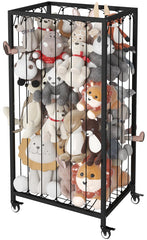 Ardier stuffed animal storage cart with wheels for easy room rearrangement.